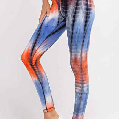 Blue & Orange Tie Dye Leggings