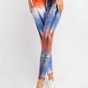  Blue & Orange Tie Dye Leggings