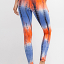  Blue & Orange Tie Dye Leggings