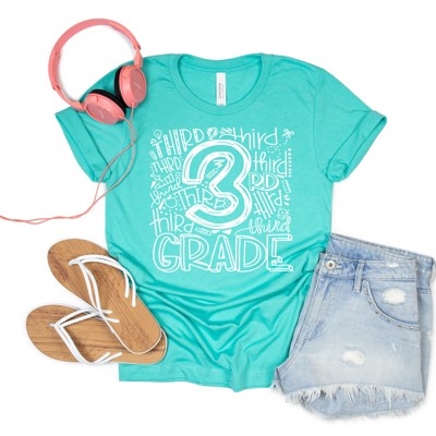 3rd grade Shirt, Medium, Teal, Sample Sale