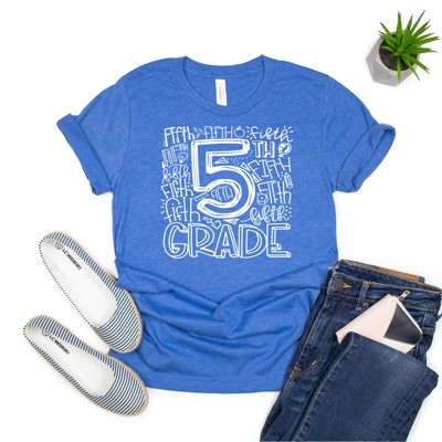 5th Grade, Large, Heather Royal, Sample Sale