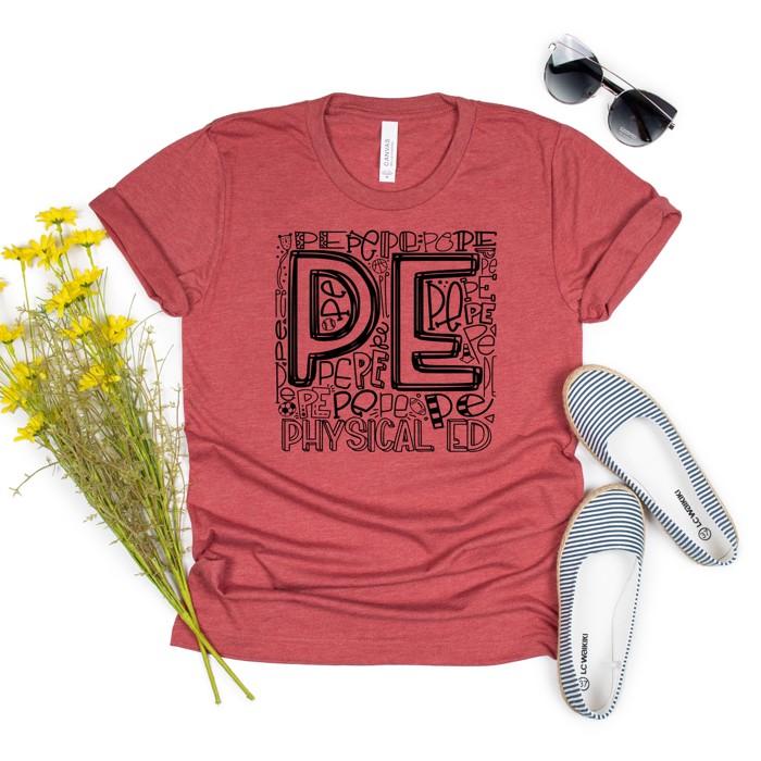 PE Shirt, Large, Heather Red, Sample Sale
