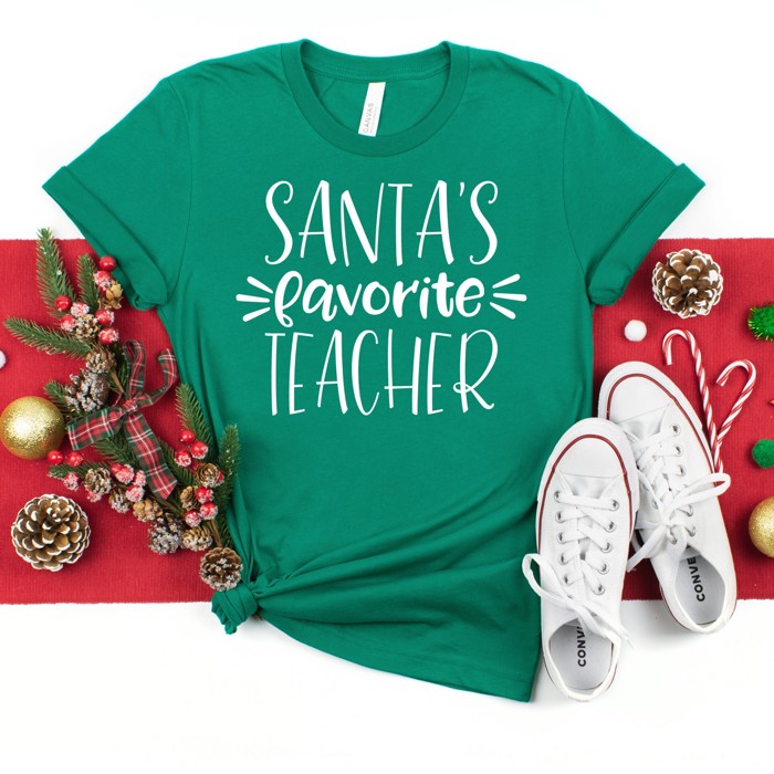 Santa's Favorite Teacher Tees | Adult Small to 2XL