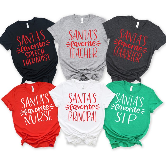 Santa's Favorite Teacher Tees | Adult Small to 2XL