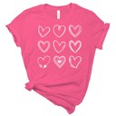 Small  Valentines Heart Doodles Tees | Adult Small to 2XL