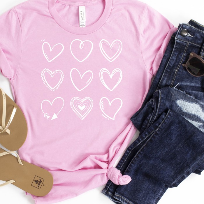  Valentines Heart Doodles Tees | Adult Small to 2XL