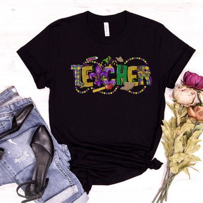 Mardi Gras Teacher Tee | Small to 2XL