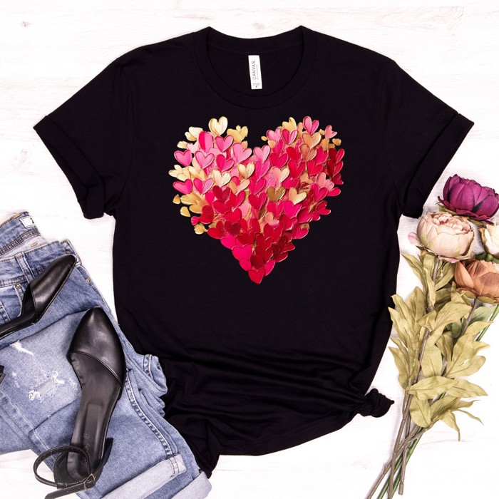 Paint Smear Heart Tees | Adult Small to 2XL