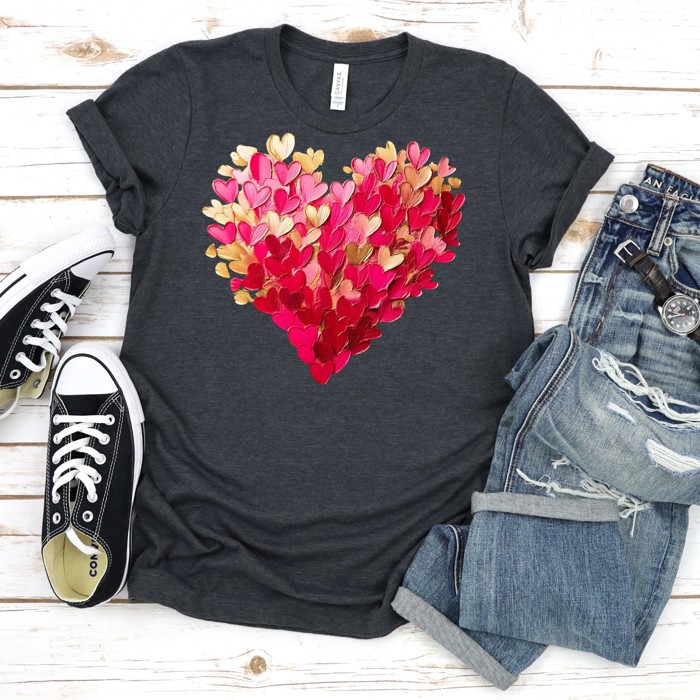 Paint Smear Heart Tees | Adult Small to 2XL