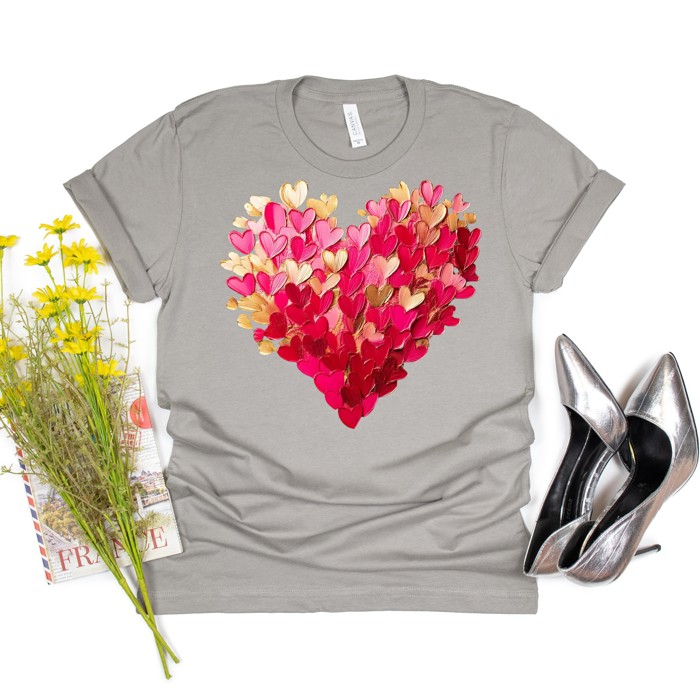 Paint Smear Heart Tees | Adult Small to 2XL