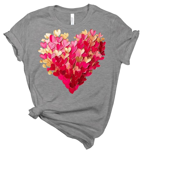 Paint Smear Heart Tees | Adult Small to 2XL