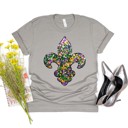  Faux Sequin Fleur de Lis Tee | Adult Small to 2XL