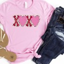  Valentines XOXO with Hearts Tee | Adult Small to 2XL