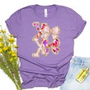  Valentines XOXO with leopard print bows Tees | Adult Small to 2XL