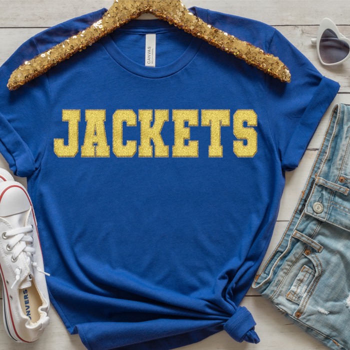 Faux Chenille Patch Mascot Tees | Small to 2XL