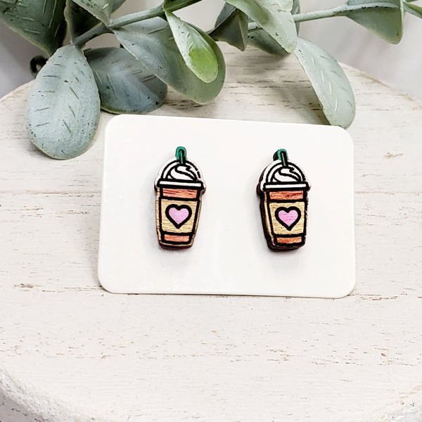 Hand painted wood frappe studs 