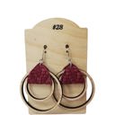  Stacked Wood Hoops and Leather Earrings