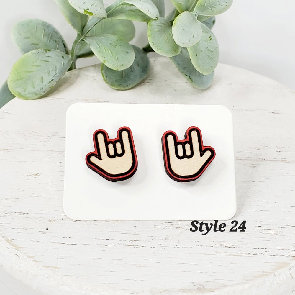 Love Wood Studs | Style 24