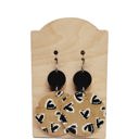  Black and Nude Heart Earrings