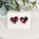  Acrylic Heart Multi Glitter Studs