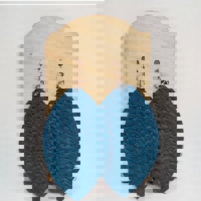 Genuine Leather Leaf Earrings