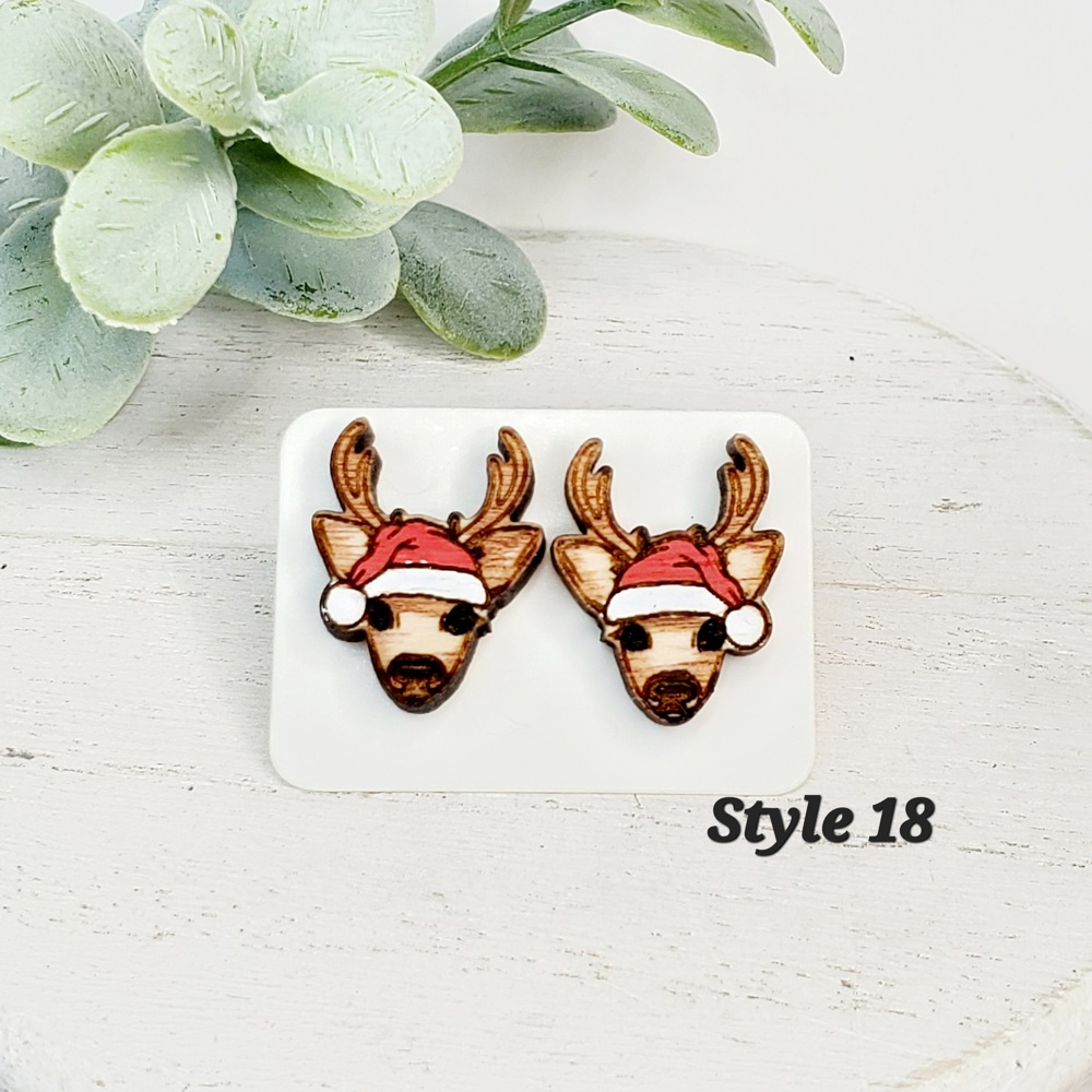 Christmas Wood Studs Collection | 22 Styles