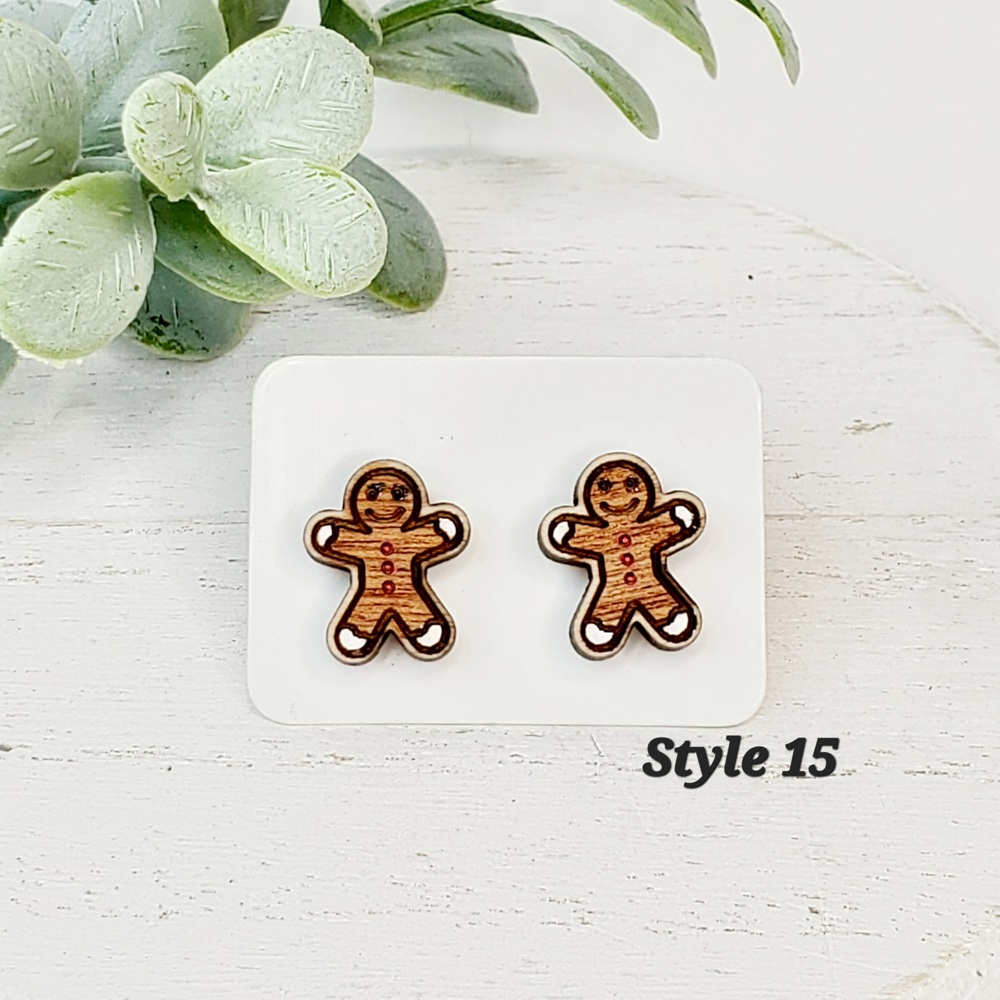 Christmas Wood Studs Collection | 22 Styles