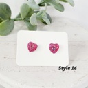  8MM Purple and Pink Heart Druzy Studs | 2-Pack