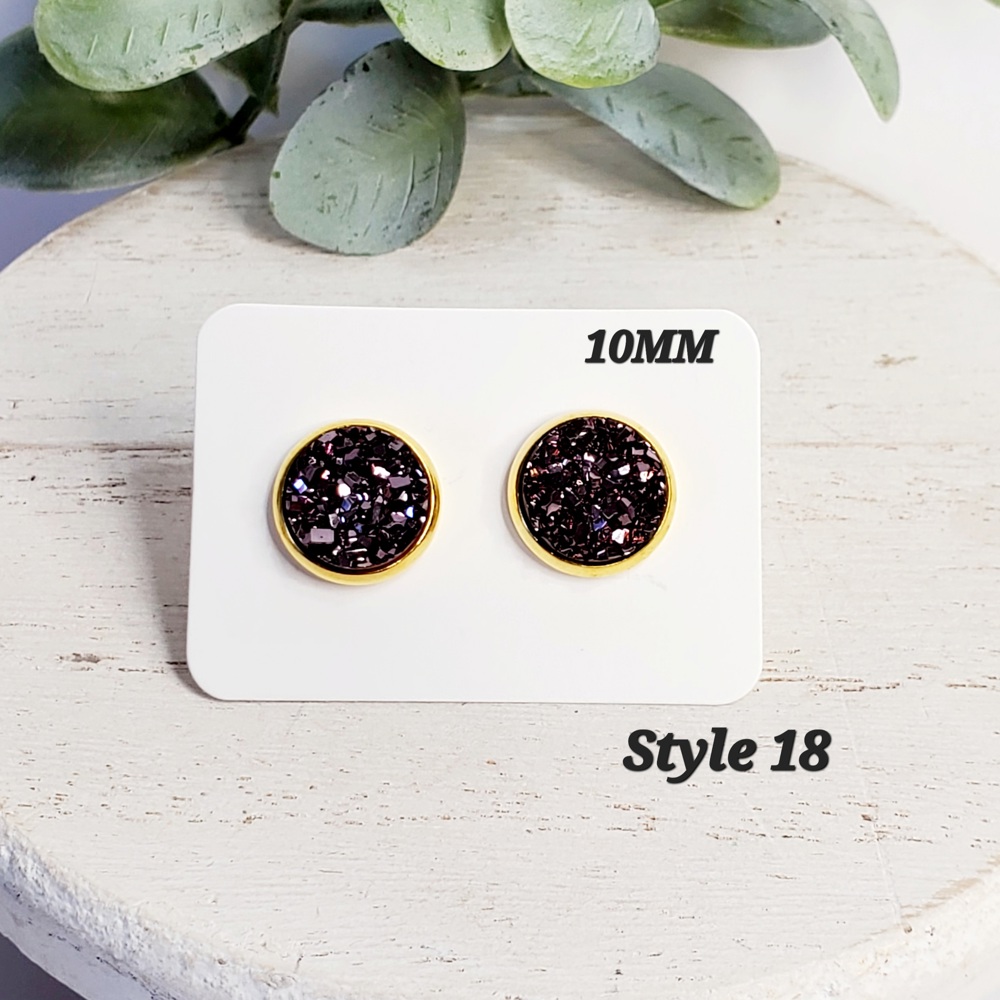 10MM Druzy Studs | 3-Pack