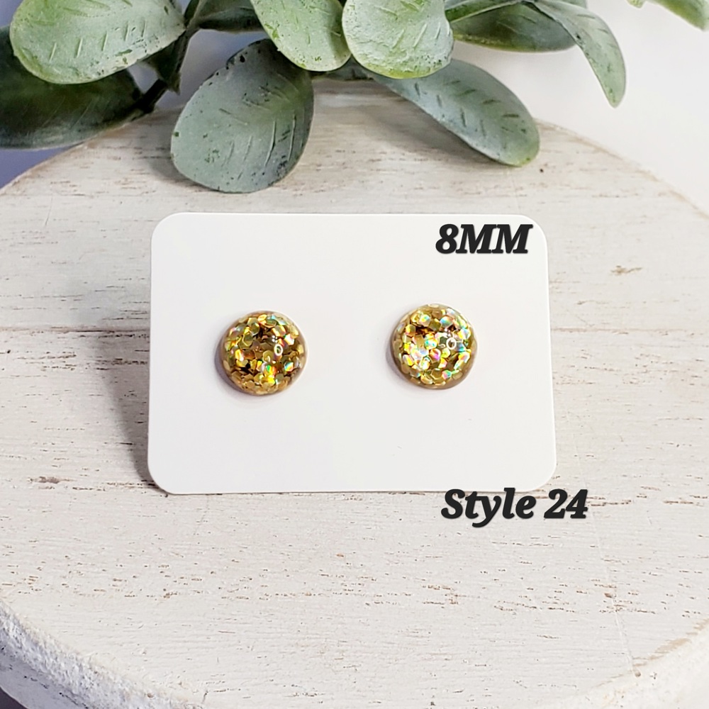 8MM Gold Studs | 2-Pack