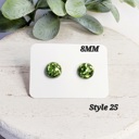  8MM Green and Teal Studs | 2-Pack