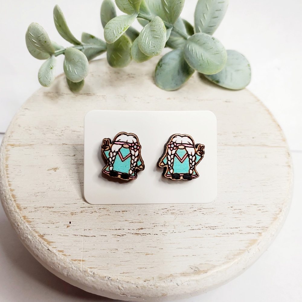 Gnome Peace Wood Studs 