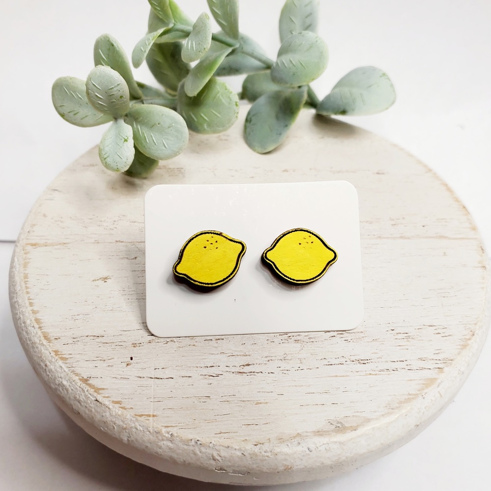 Lemon Wood Studs 