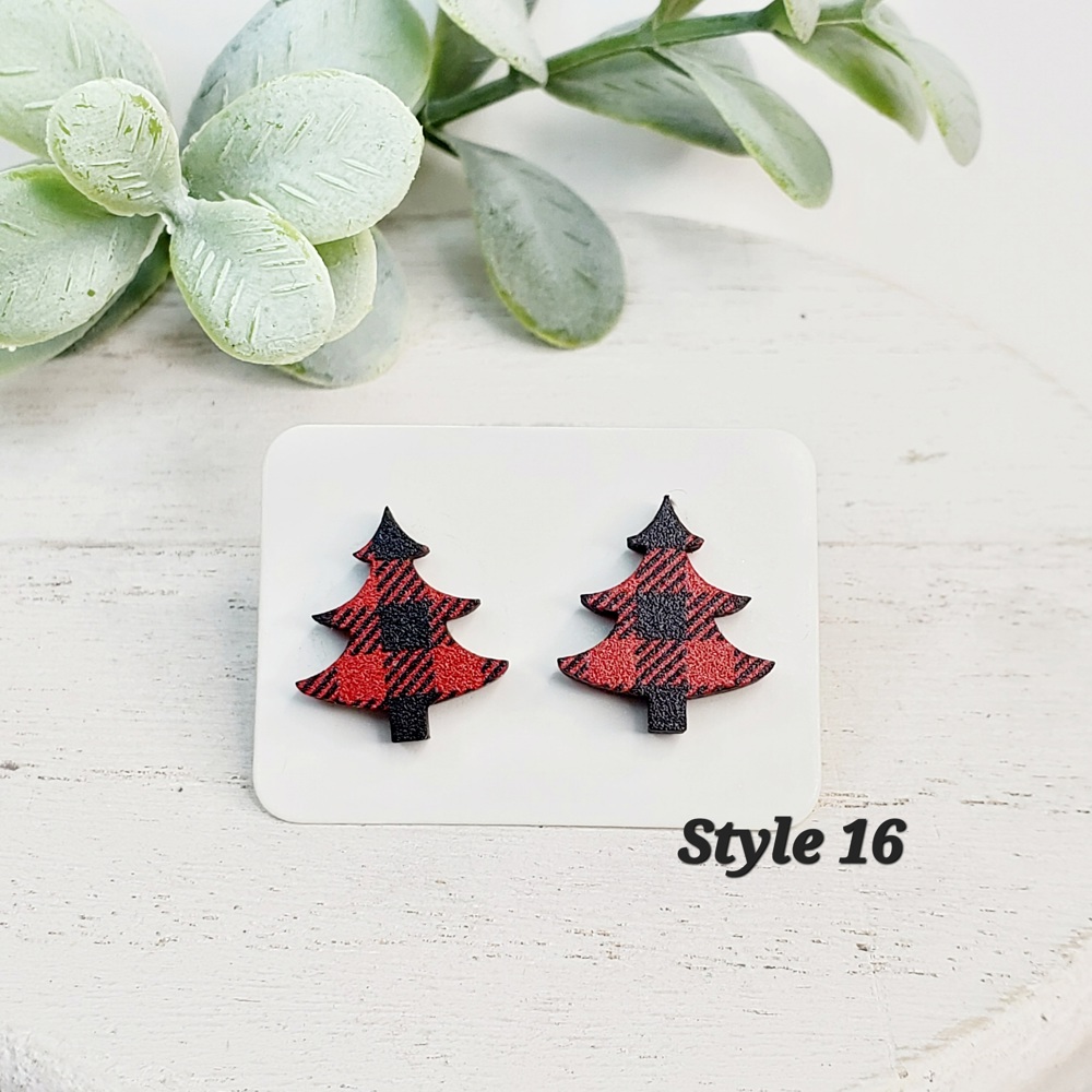 Christmas Wood Studs Collection | 22 Styles