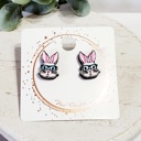  Bunny Rabbit Blue Glasses Wood Studs