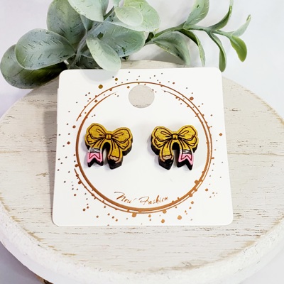 Hand Painted Teacher Pencil Bow Studs