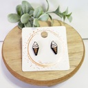 Hand Painted Icecream Cone Studs