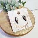  Hand Painted Icecream Cone Studs