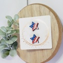  Hand Painted Star Flag Studs