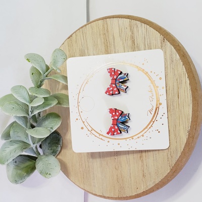 Hand Painted USA Bow Studs