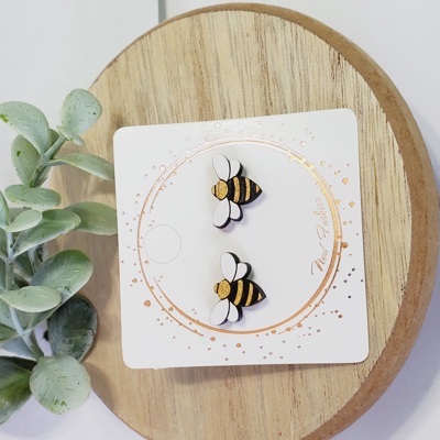 Hand Painted Bee Studs