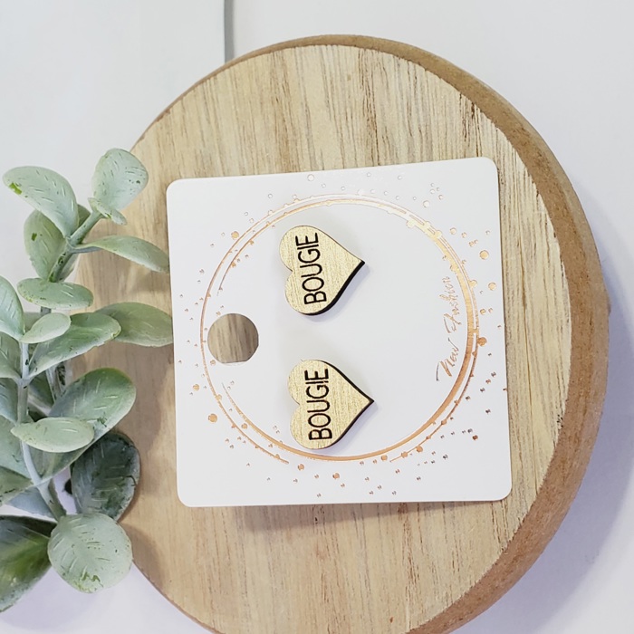 Hand Painted Bougie Heart Studs