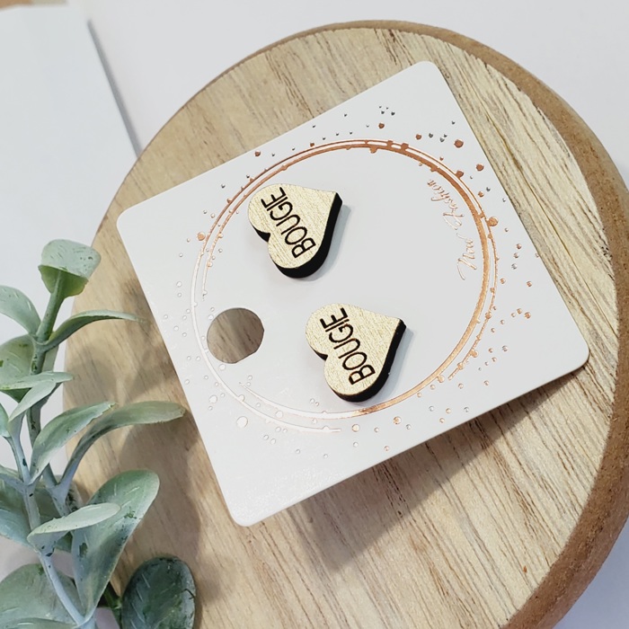 Hand Painted Bougie Heart Studs