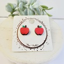 Style 5 - Red Apple Back to School Teacher Studs | 16 Styles