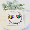 Style 2 - Rainbow Books Back to School Teacher Studs | 16 Styles