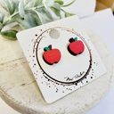 Style 5 - Red Apple Back to School Teacher Studs | 16 Styles