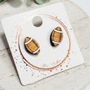 Style 3-Footballs (Wood) Game Day Studs | 27 Styles