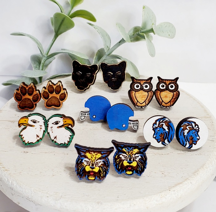 Hand Painted Team Mascot Studs | 25 Styles