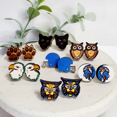 Hand Painted Team Mascot Studs | 25 Styles