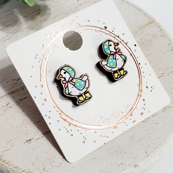 Hand Painted Goose Studs 